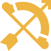 Archery emblem on black background